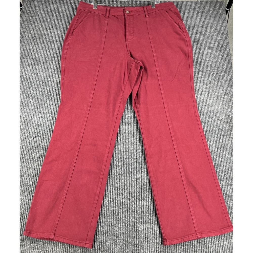 Judy Blue Jeans Womens Size 20W Burgundy Front Seam Straight Legged Garment Dyed
